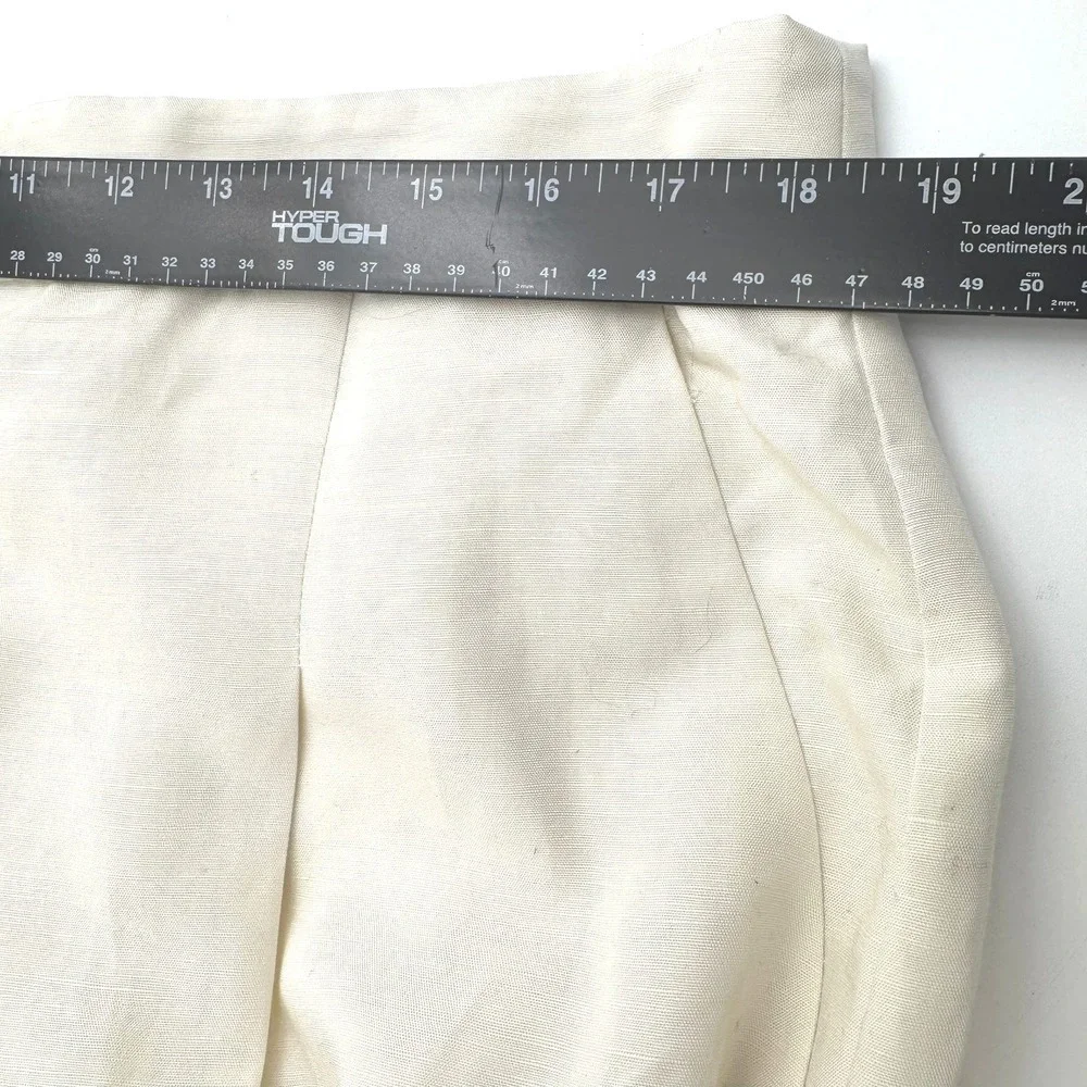 BANANA‎ REPUBLIC NWT Women's 16 Cream White Tencel Linen Wide Leg Pleated Pants